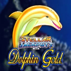 Dolphin Gold with Stellar Jackpots slot logo by Lightning Box Game at Scored Casino